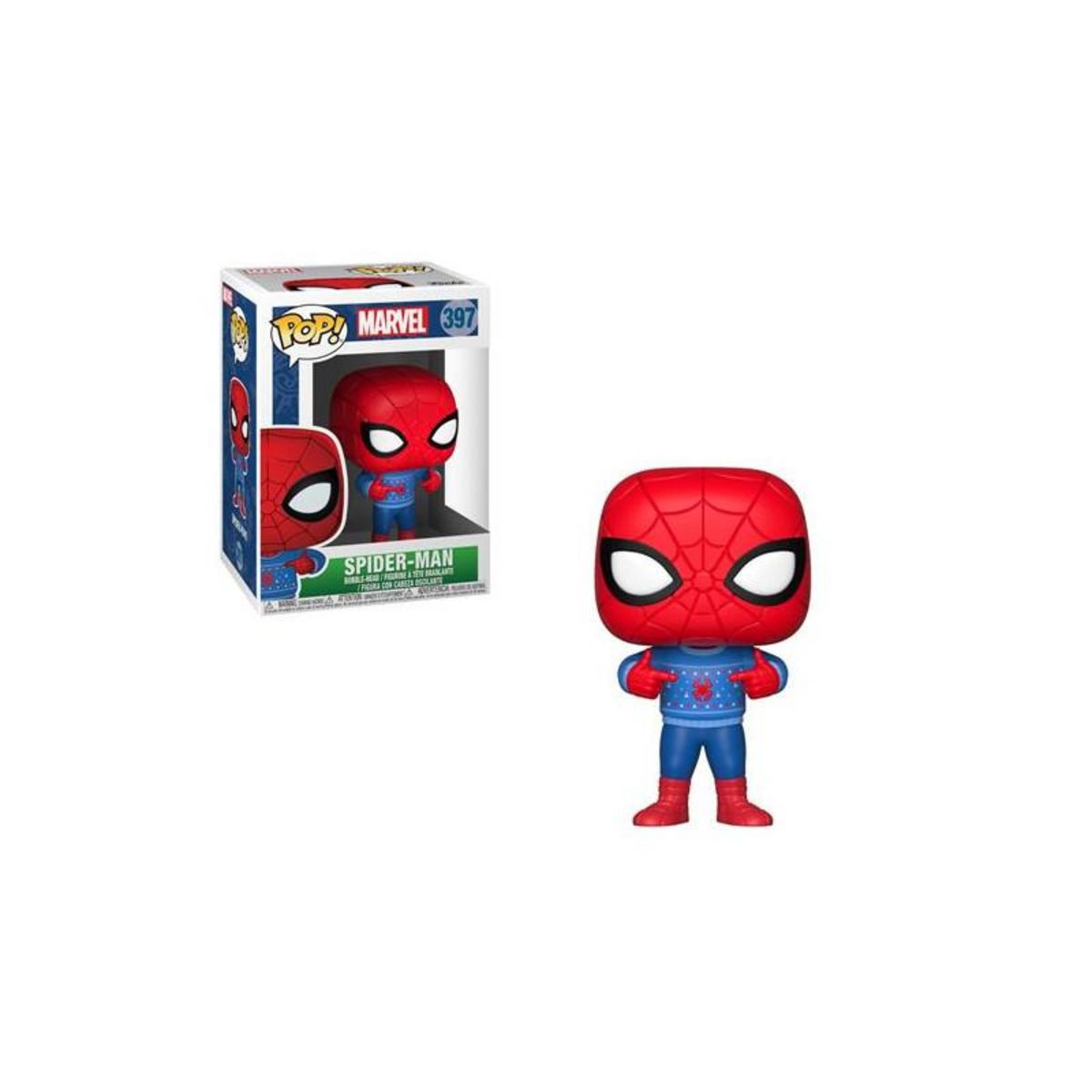 Funko Figurine Funko Pop Bobble Holiday Spider Man With Ugly Sweater
