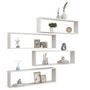 Voir la diapositive 3 : VIDAXL Etageres cube murales 4 pcs blanc brillant bois d'ingenierie