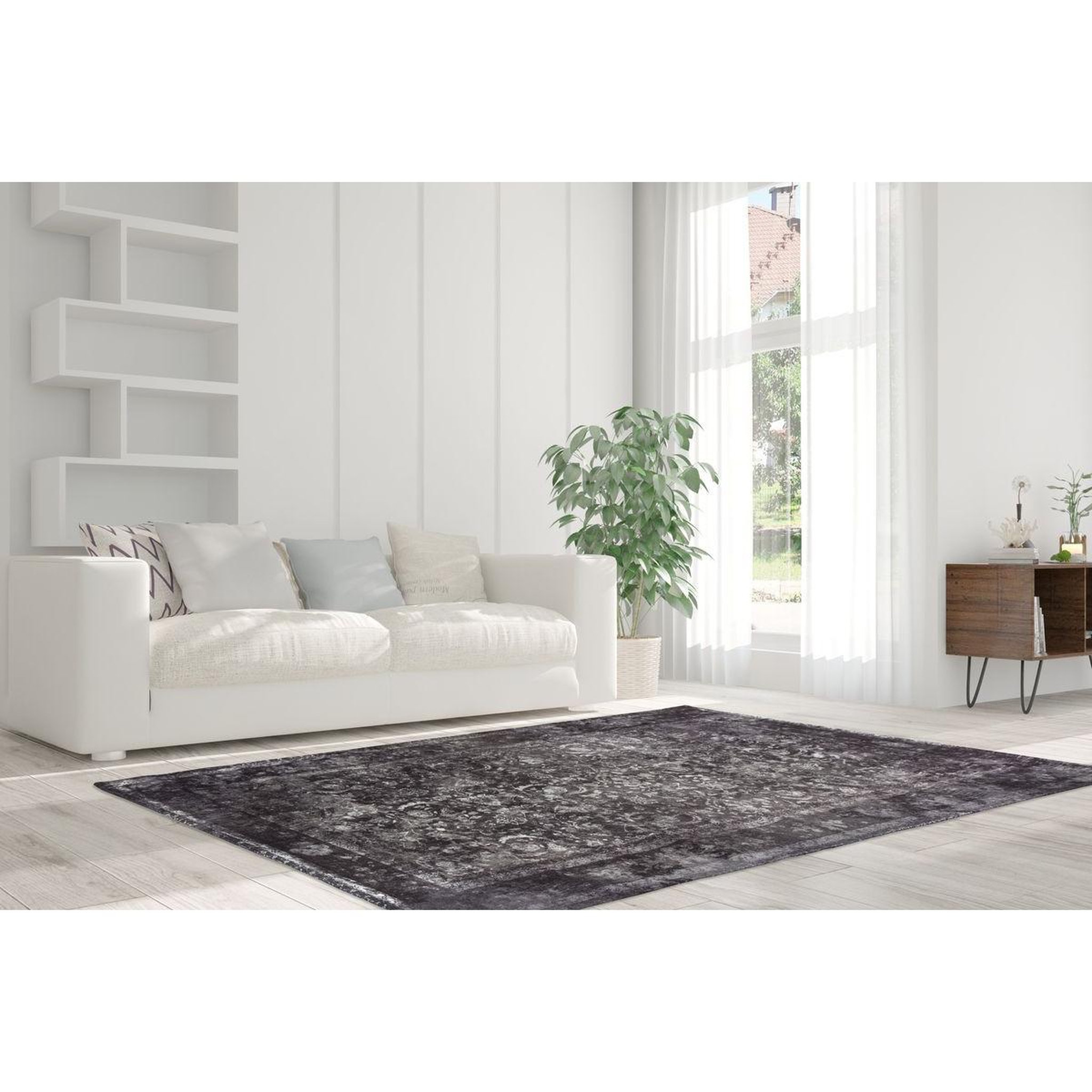 Voir la diapositive 2 : Paris Prix Tapis antique à poils courts  vintage  gris