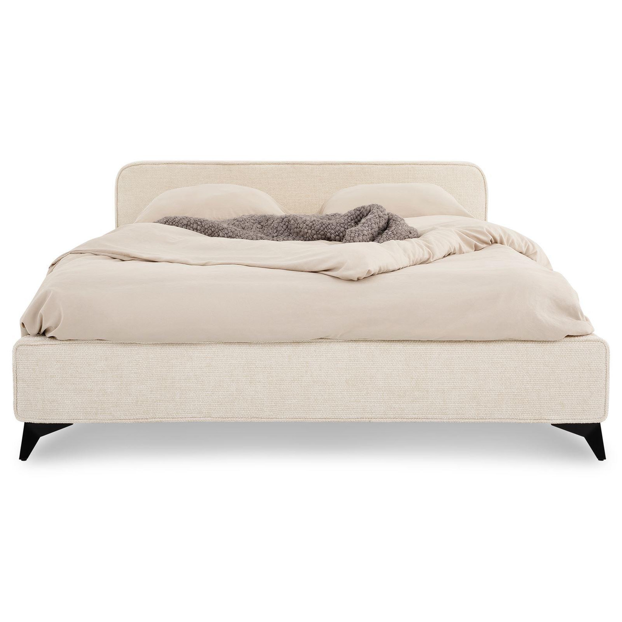 Voir la diapositive 1 : IDIMEX Lit double LEVERDA 140 x 190 cm, revêtement en tissu