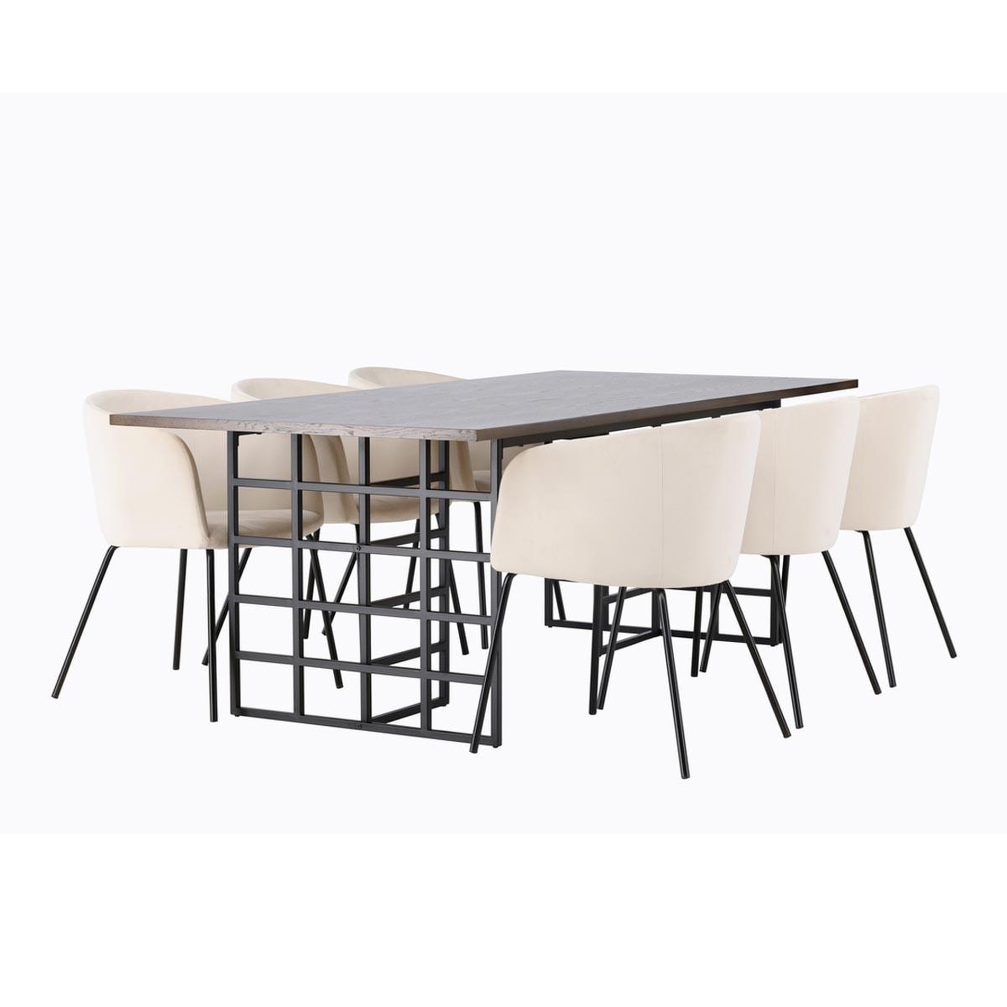Paris Prix Ensemble table à manger & 6 chaises  ystad & berit  220cm moka & beige