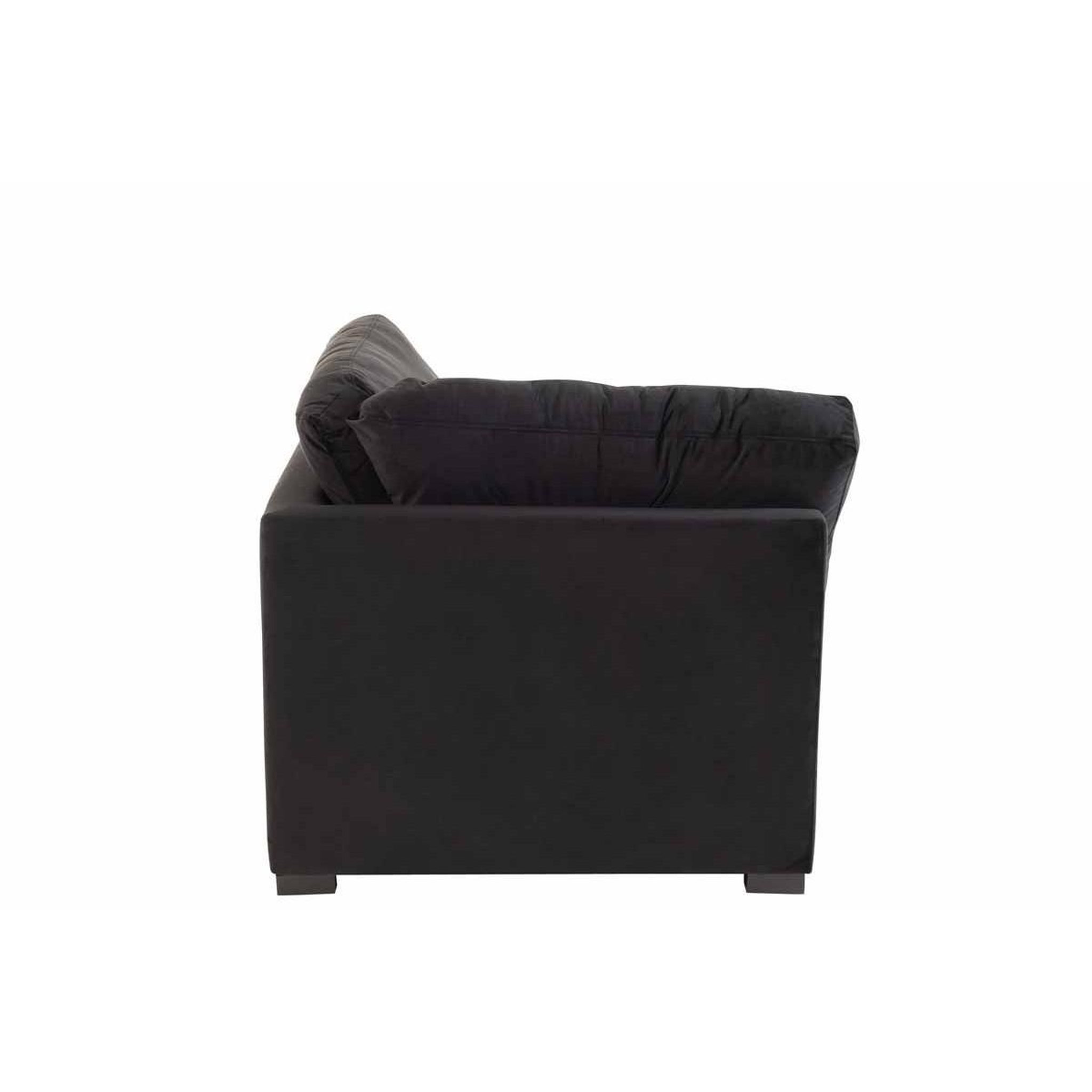 Voir la diapositive 3 : J-LINE Fauteuil design en velours  abosa  108cm noir