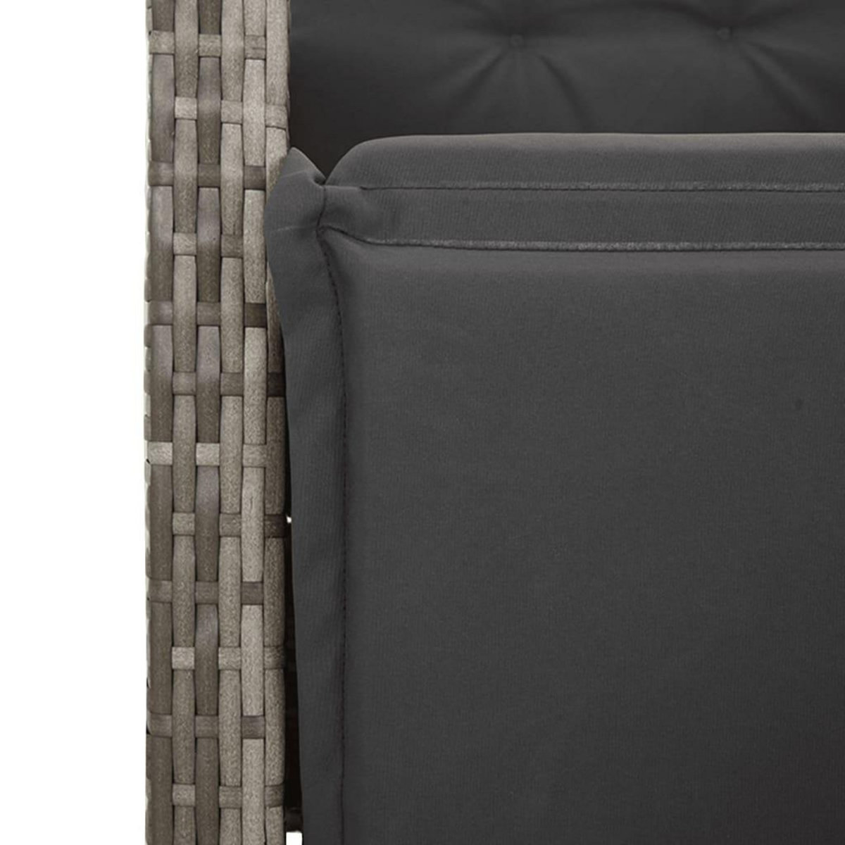VIDAXL Ensemble de bistro de jardin 5 pcs coussins gris poly rotin