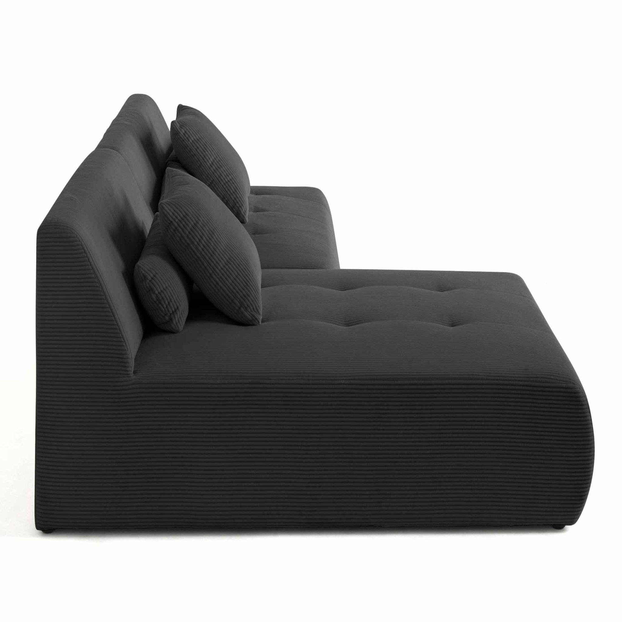 Voir la diapositive 6 : LISA DESIGN Onyx - canapé modulable d'angle réversible 4 places - en velours côtelé