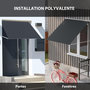 Voir la diapositive 6 : OUTSUNNY Store banne manuel inclinaison réglable acier alu. dim. 150L x 120l (avancée) cm polyester imperméabilisé anti-UV gris