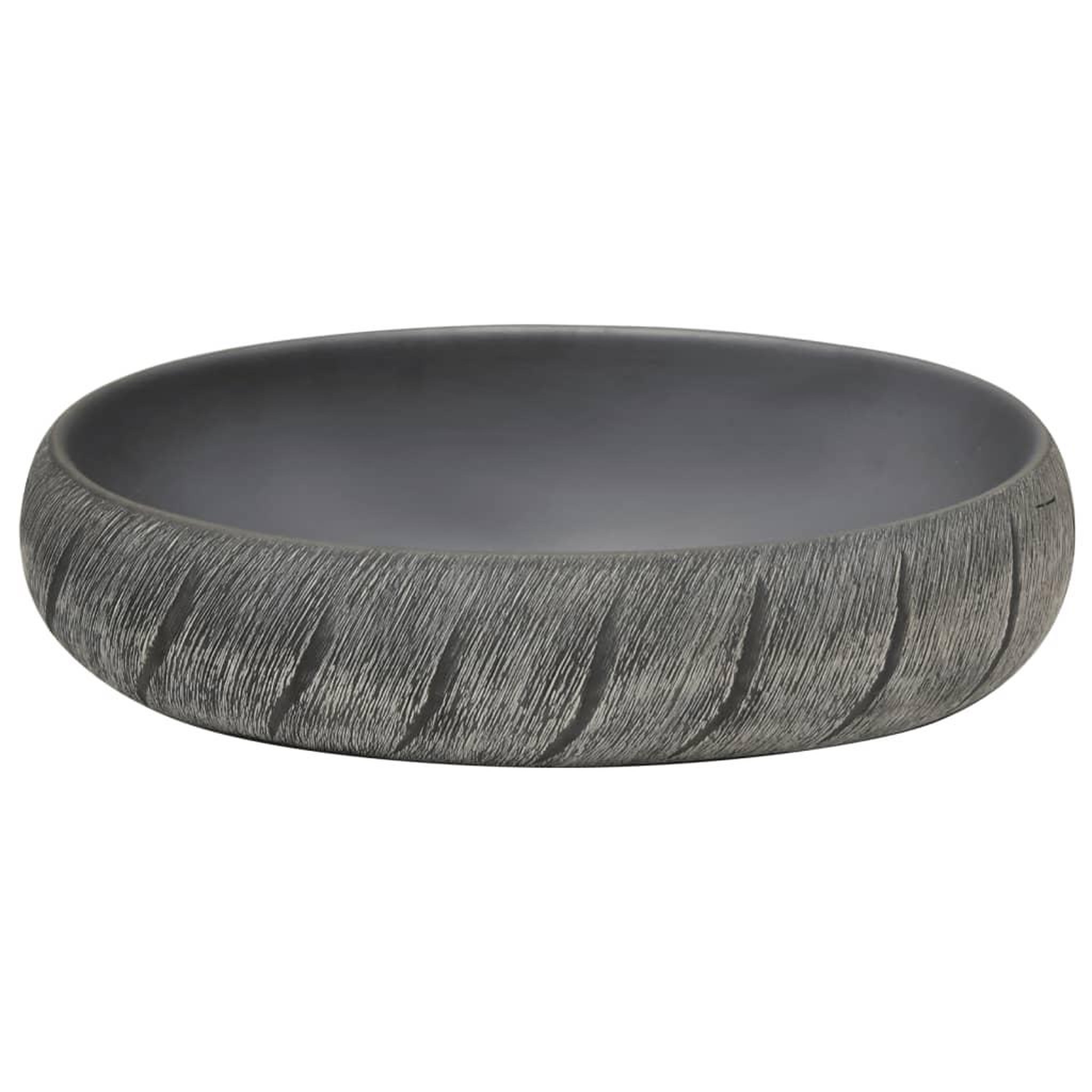 Voir la diapositive 4 : VIDAXL Vasque a poser noir et gris ovale 59x40x15 cm ceramique