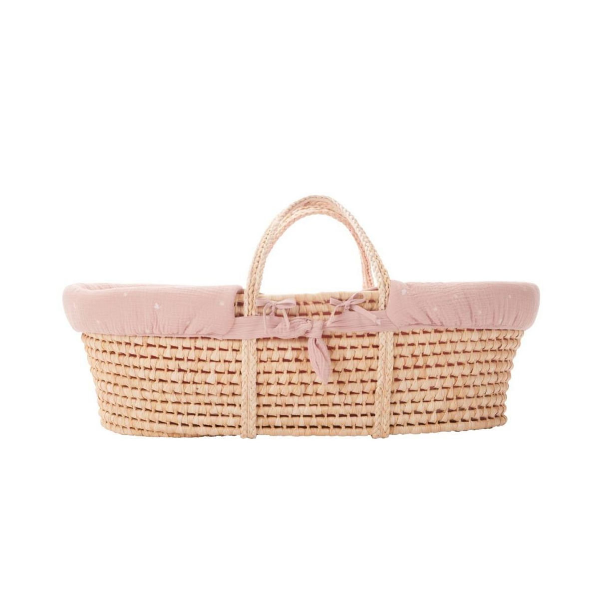 COMBELLE Couffin en osier rose clair - Collection Promenade Bucolique pour Filles