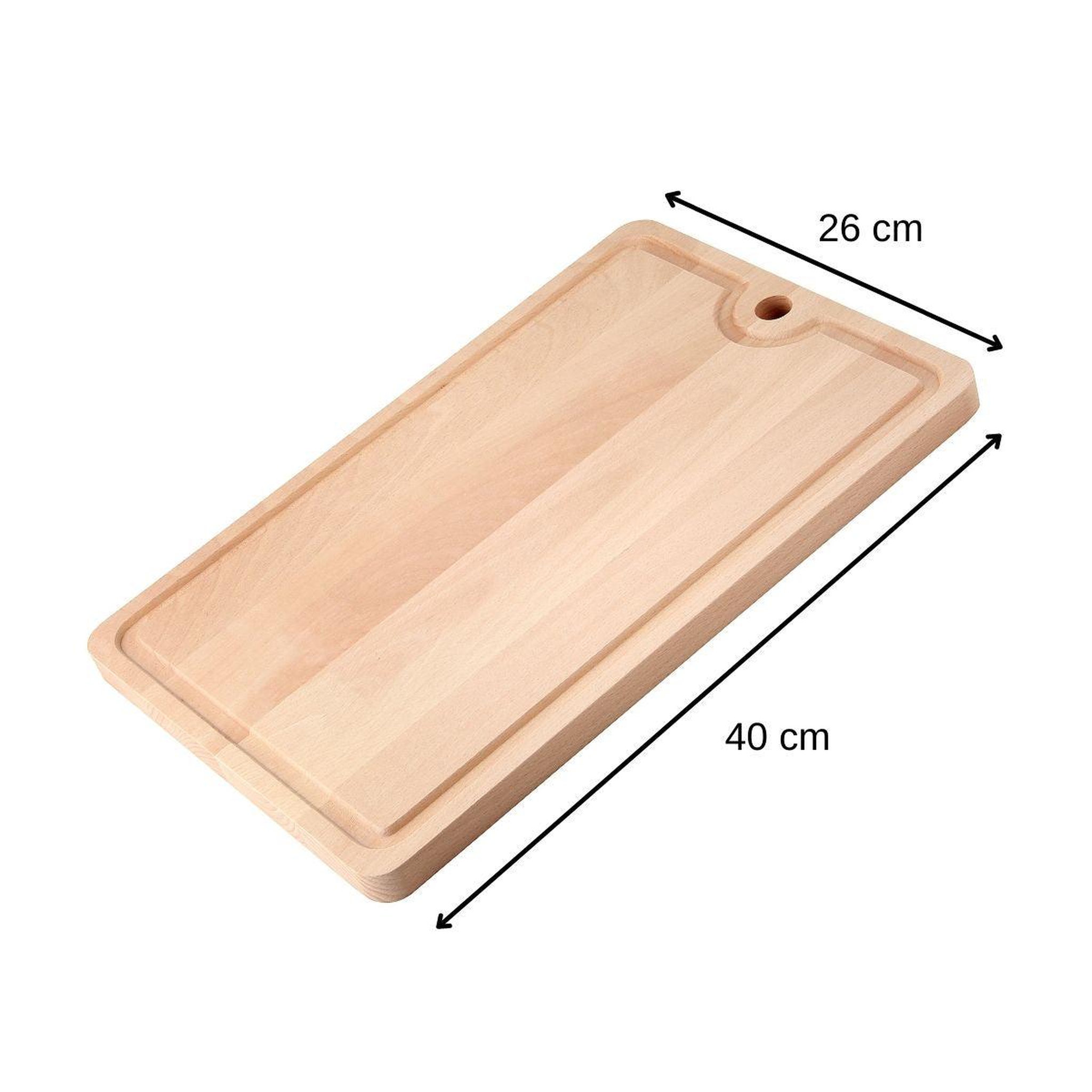 Voir la diapositive 3 : Fackelmann Planche à découper en bois avec récupérateur de jus 40 x 26 cm fackelmann wood edition