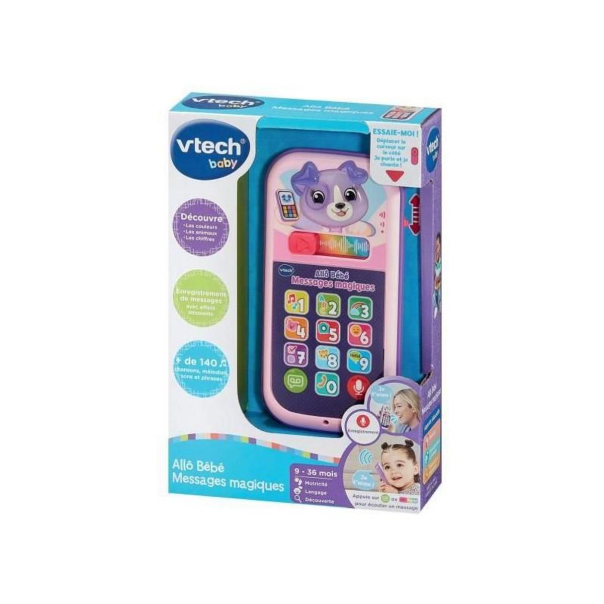 VTECH BABY ALLO BEBE MESSAGES MAGIQUES ROSE