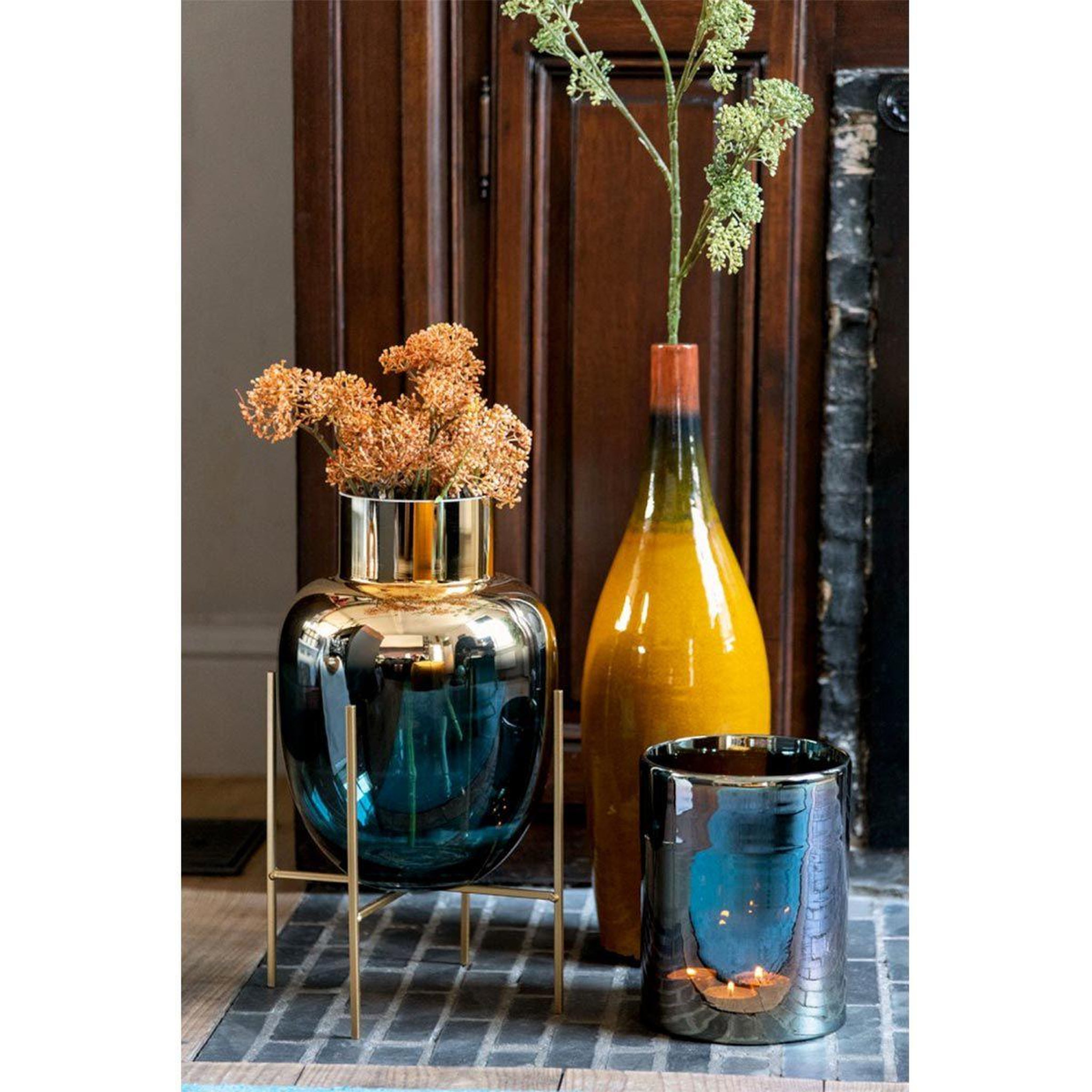Voir la diapositive 4 : J-LINE Bouteille & bouchon  tâche déco  35cm naturel