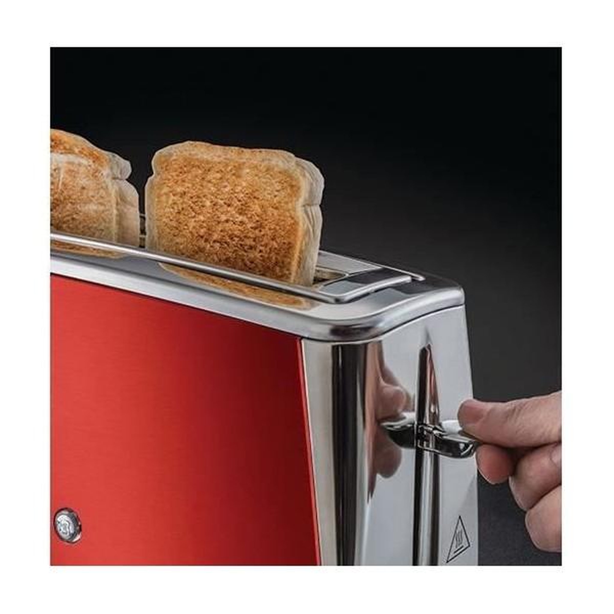 Voir la diapositive 2 : Russell Hobbs Grille Pain - Toaster Electrique  - RUSSELL HOBBS - Luna Rouge Solaire - Fente longue - 1420 W - Fonctions réchauffage et décongélation