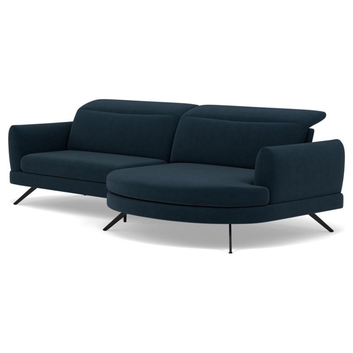 LISA DESIGN Terry - canapé d'angle droit 4 places avec têtières réglables en tissu texturé