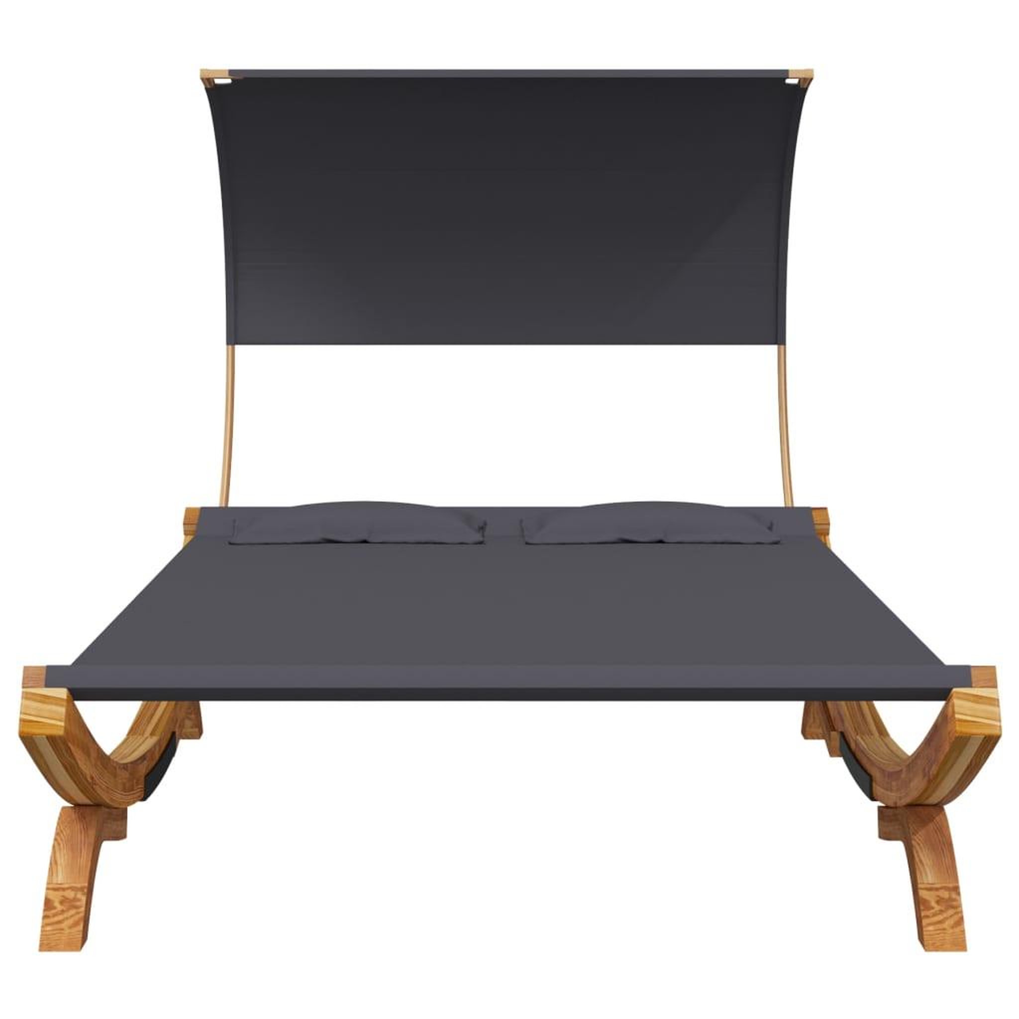Voir la diapositive 4 : VIDAXL Lit repos et auvent 165x203x126 cm Bois courbe Anthracite