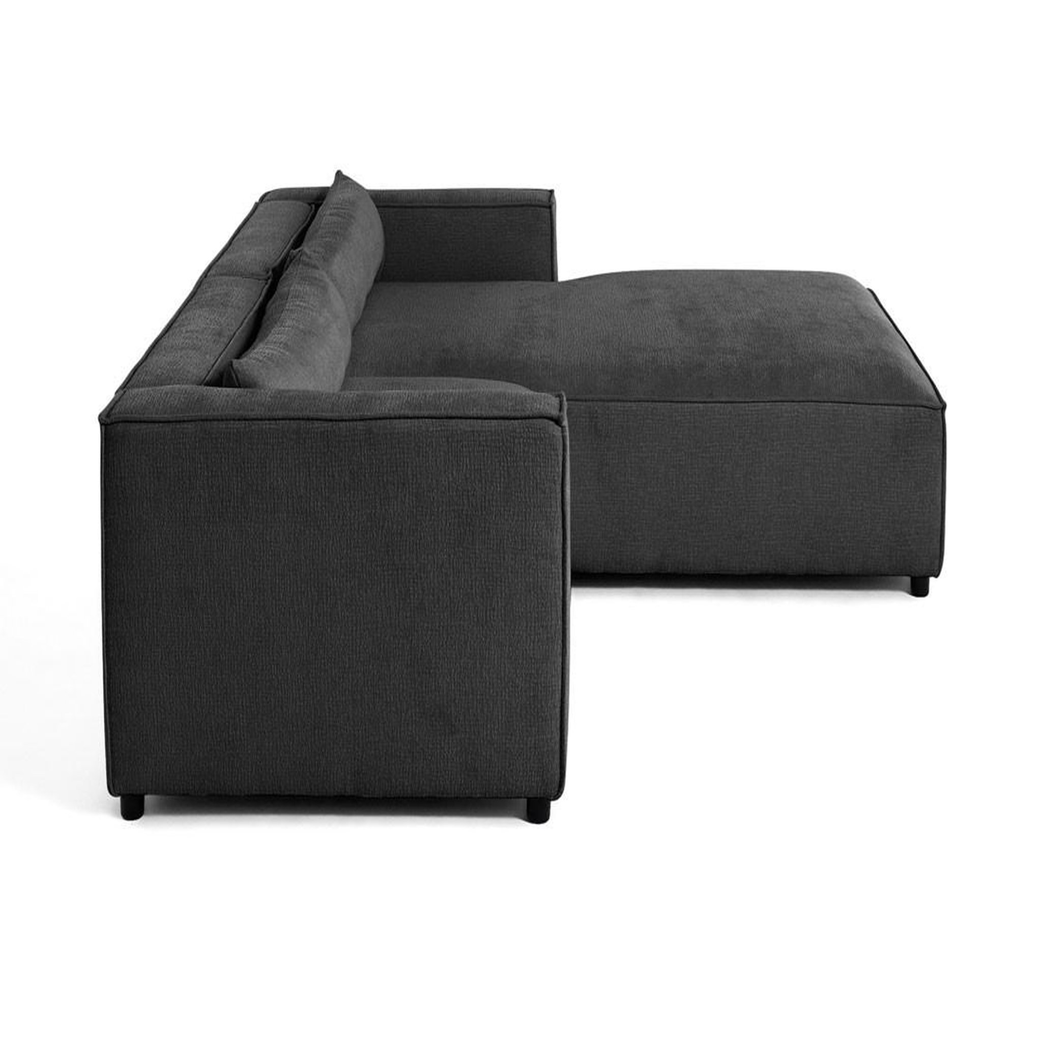 Voir la diapositive 6 : LISA DESIGN Ela - canapé d'angle droit 4 places - en tissu velours relief