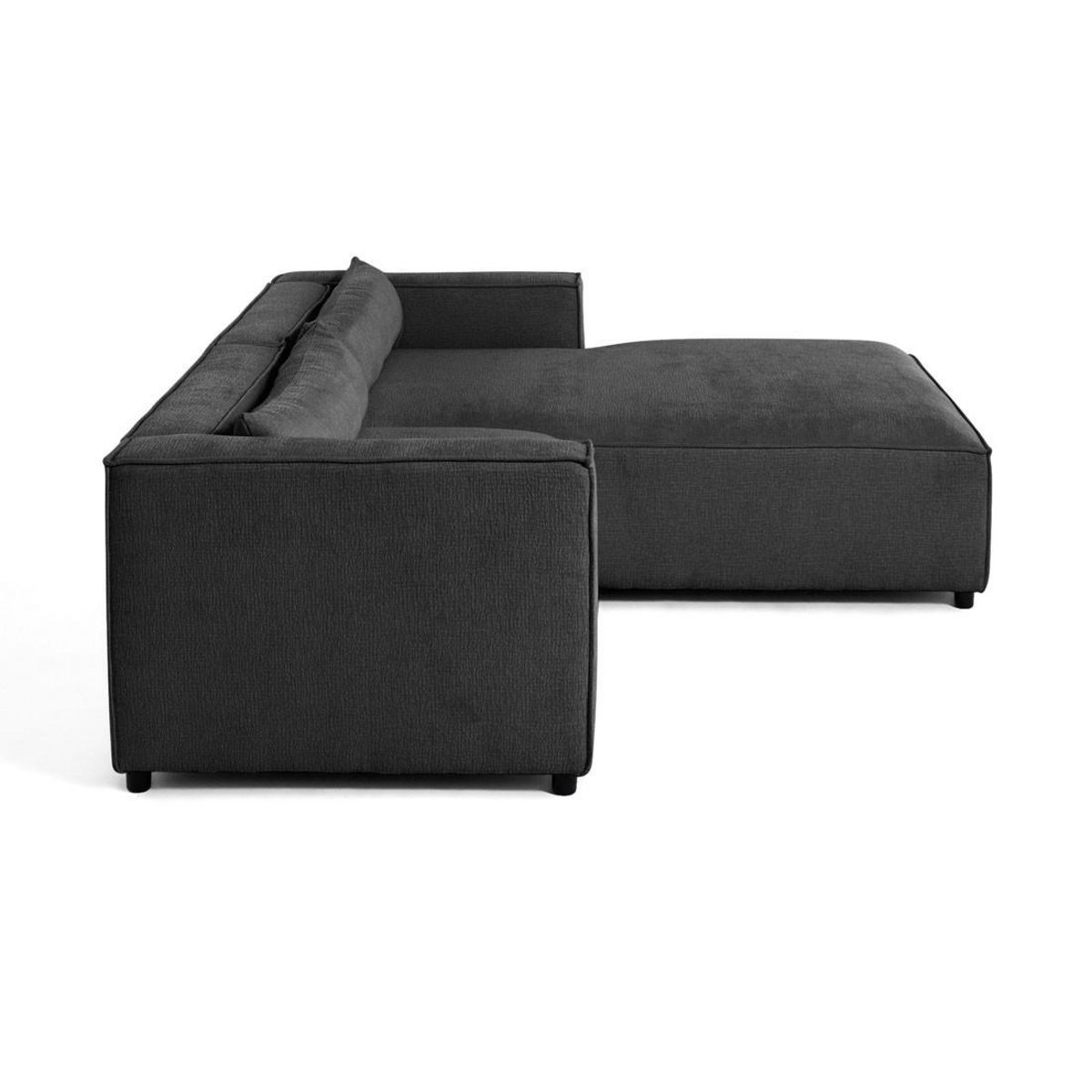 LISA DESIGN Ela - canapé d'angle droit 4 places - en tissu velours relief