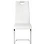 IDIMEX Lot de 4 chaises de salle à manger SABA avec poignée intégrée et piétement chromé, revêtement en synthétique blanc