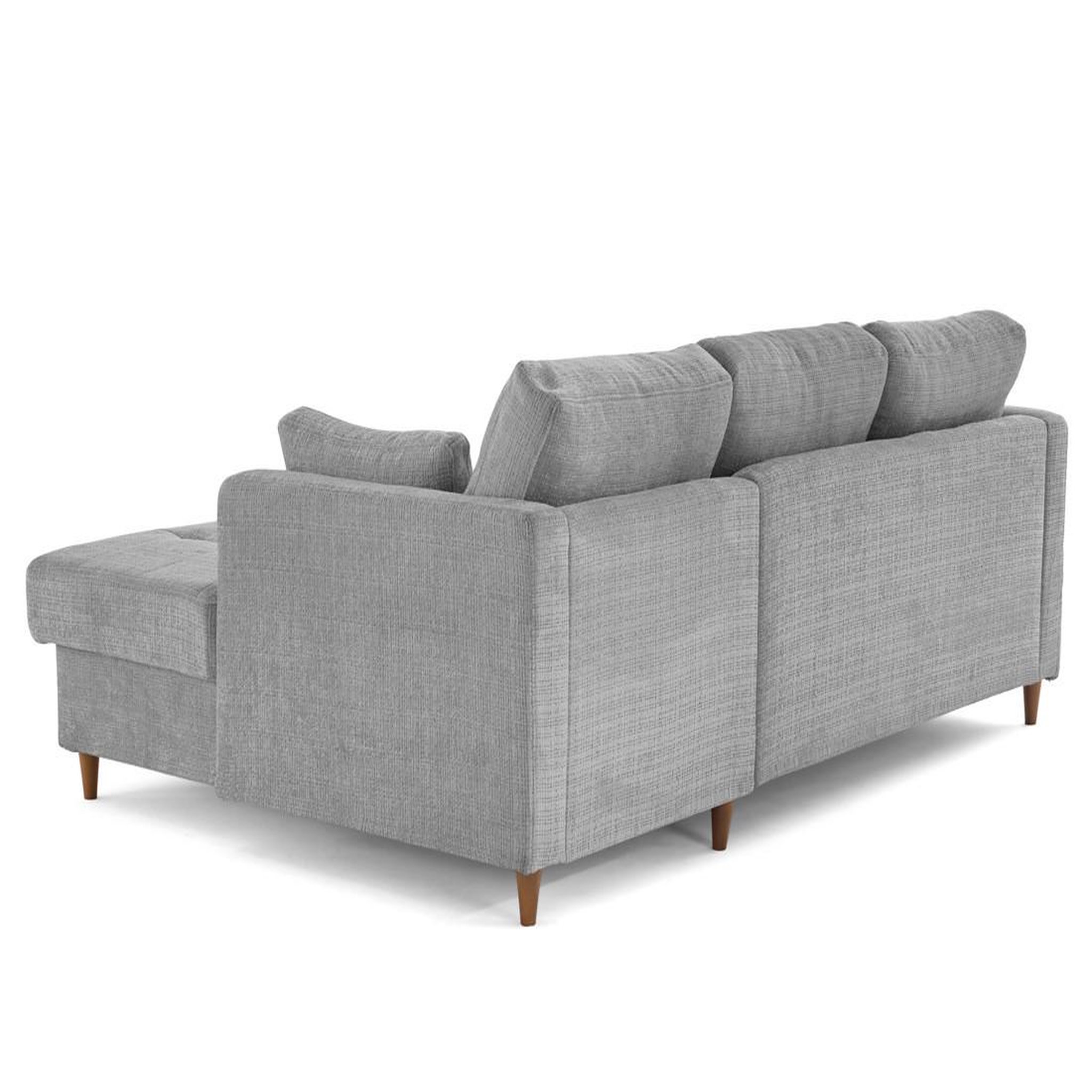 Voir la diapositive 5 : LISA DESIGN Anna - canapé d'angle droit 4 places convertible avec coffre en velours texturé