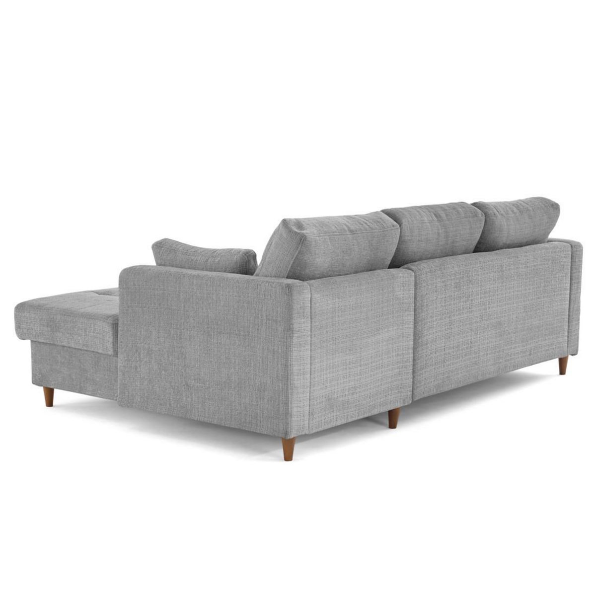 LISA DESIGN Anna - canapé d'angle droit 4 places convertible avec coffre en velours texturé