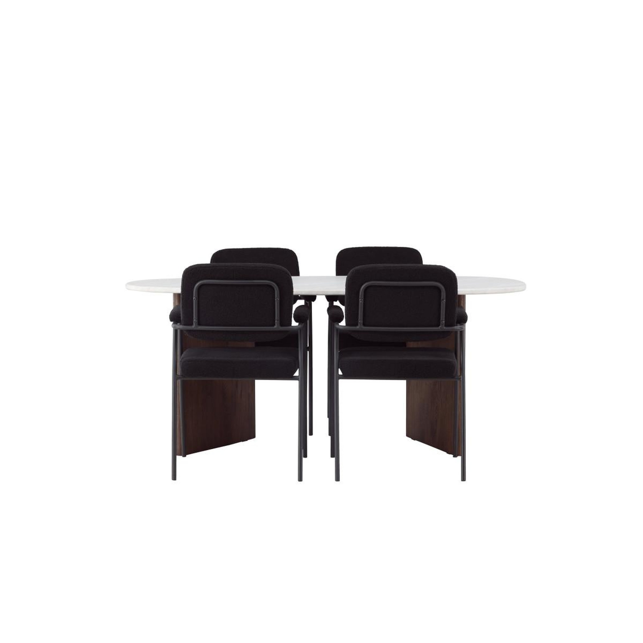 Voir la diapositive 4 : Paris Prix Ensemble table à manger & 4 chaises  gronvik & yesterday  180cm gris clair & noir