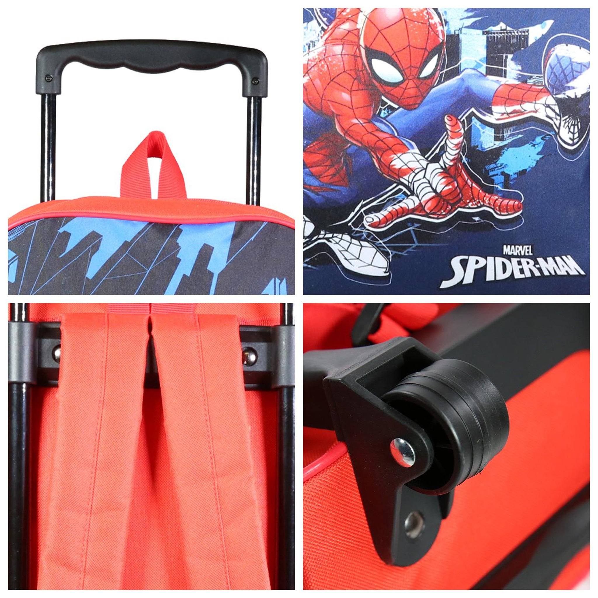 Voir la diapositive 5 : Bagtrotter Sac à dos à roulettes Spiderman Bleu