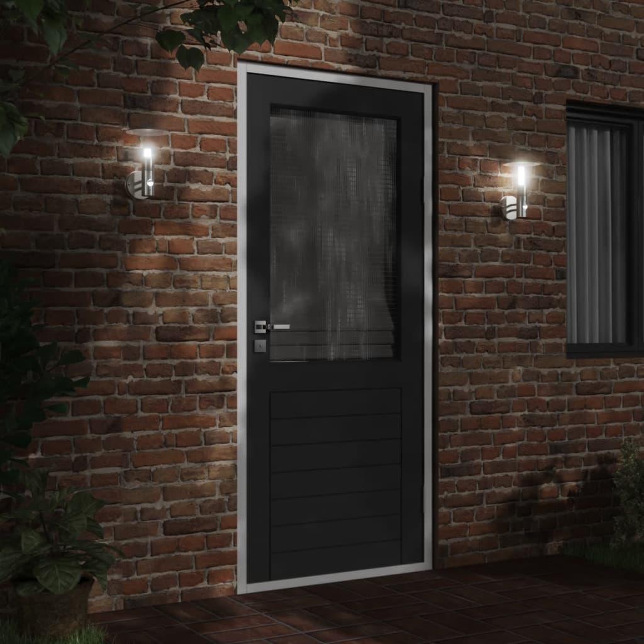 Voir la diapositive 3 : VIDAXL Appliques murales d'exterieur et capteurs 2pcs acier inoxydable