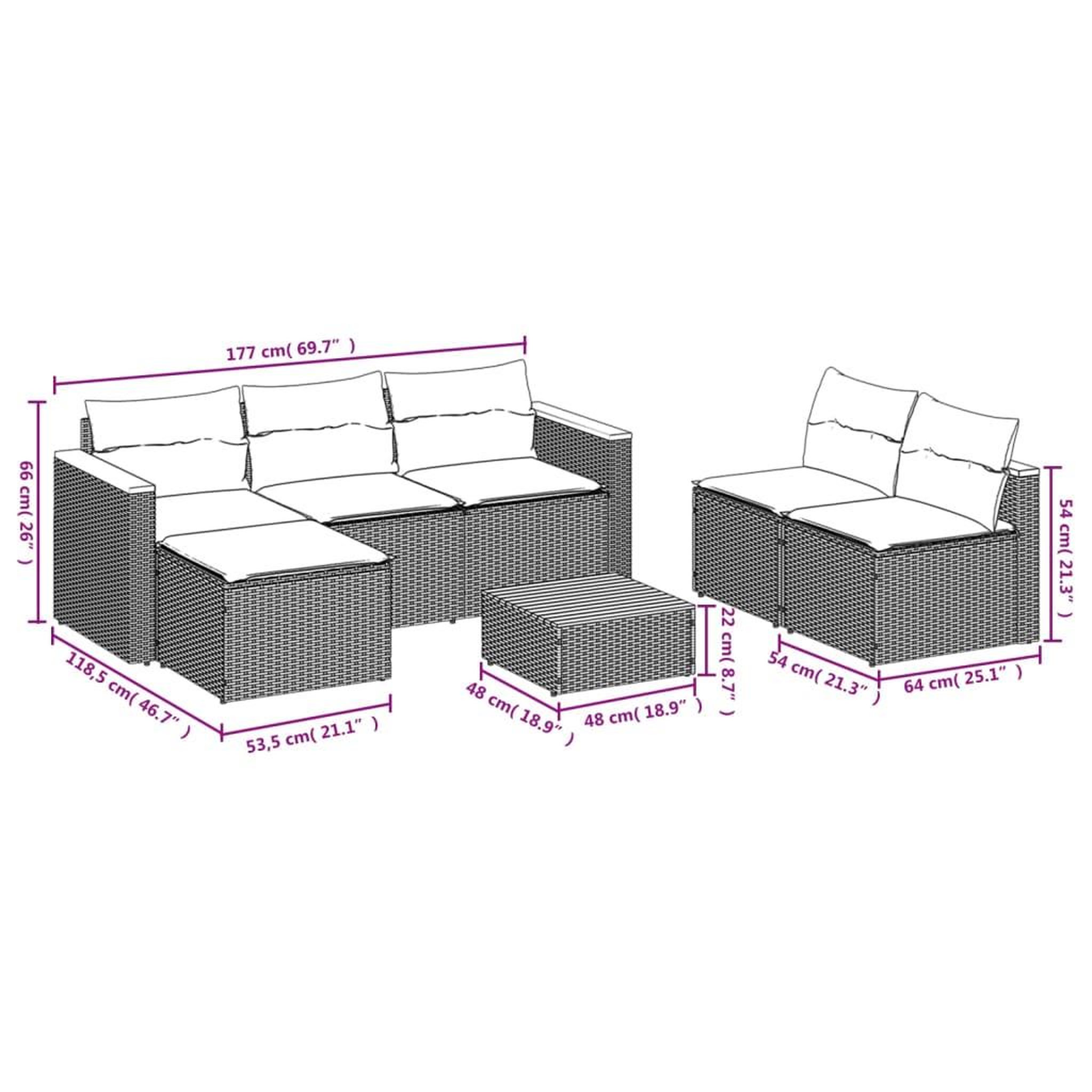 Voir la diapositive 6 : VIDAXL Salon de jardin 5 pcs avec coussins noir resine tressee acacia