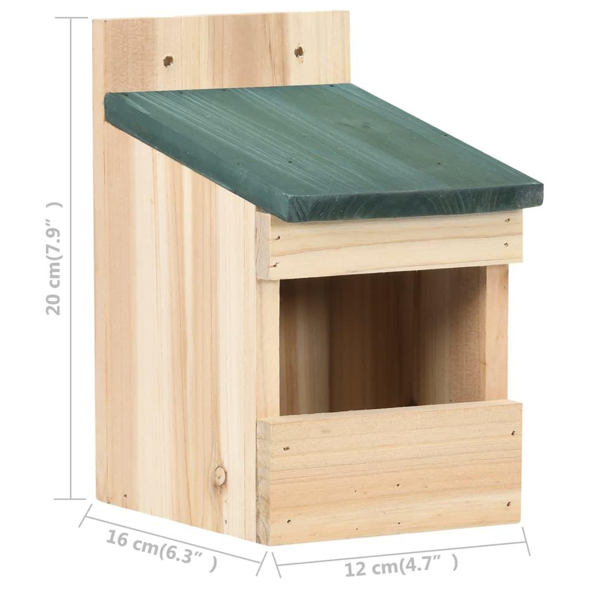 Voir la diapositive 6 : VIDAXL Nichoirs 4 pcs 12x16x20 cm Bois de sapin