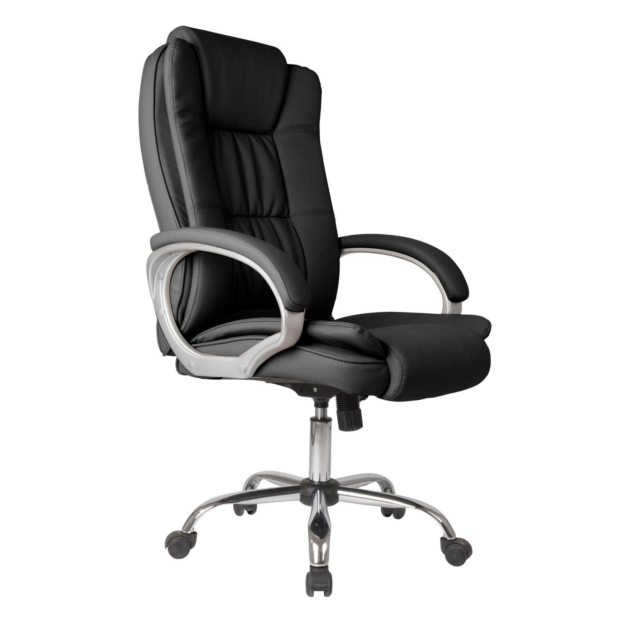 VS VENTA-STOCK Chaise de Bureau Karen Elevable et Fauteuil inclinable en Simili Cuir Noir