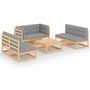 Voir la diapositive 2 : VIDAXL Salon de jardin 7 pcs avec coussins Bois de pin massif