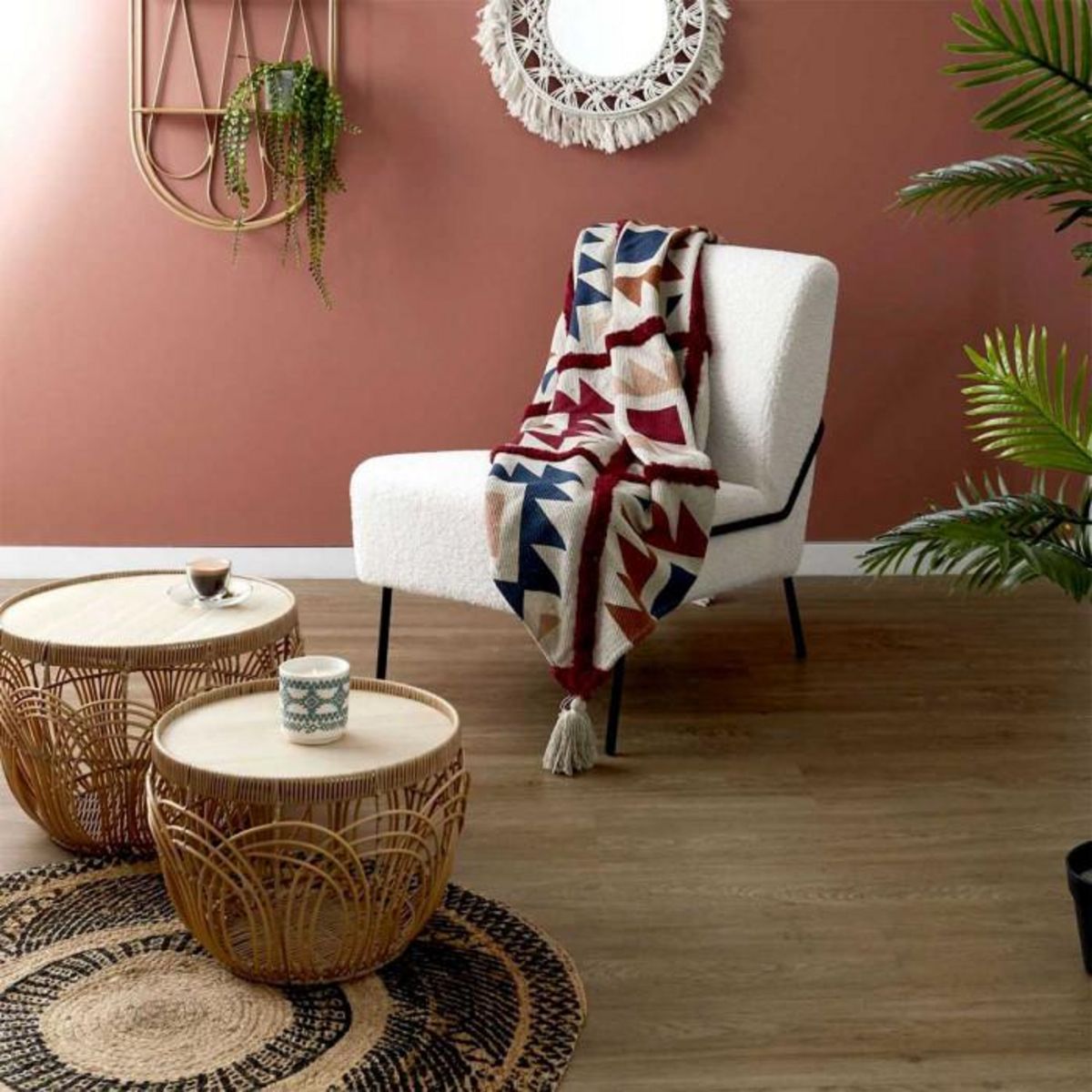 Paris Prix Plaid Tufté Imprimé  Ethnique  150x200cm Multicolore