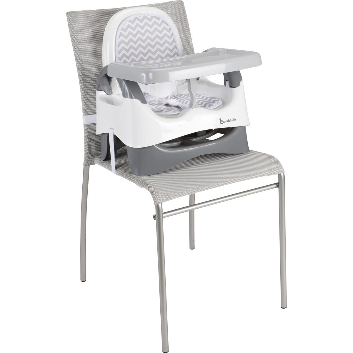 BADABULLE Rehausseur de chaise confort évolutif - Gris/blanc