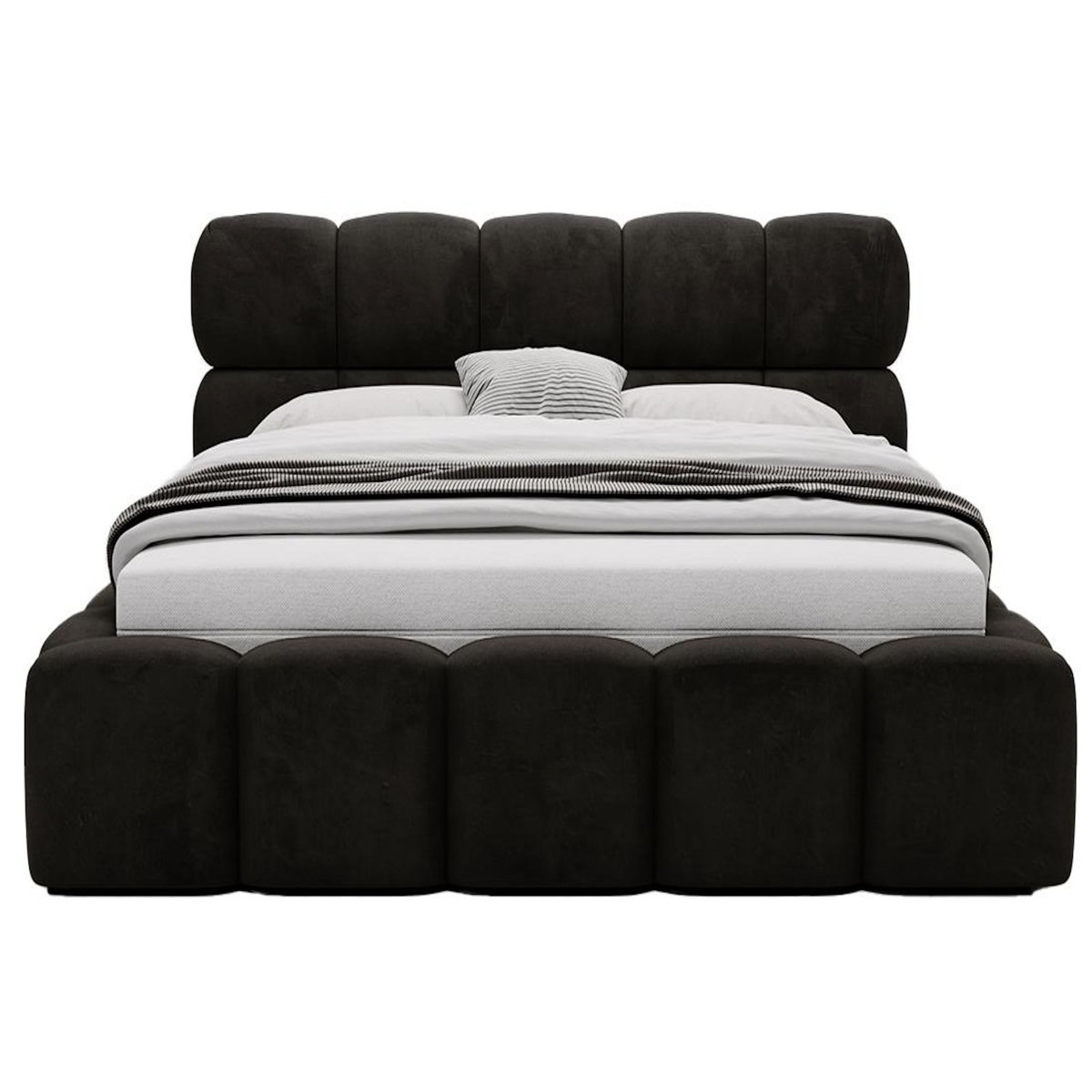 BEST MOBILIER Mariposa - lit coffre - 140x200 cm - sommier inclus - en velours