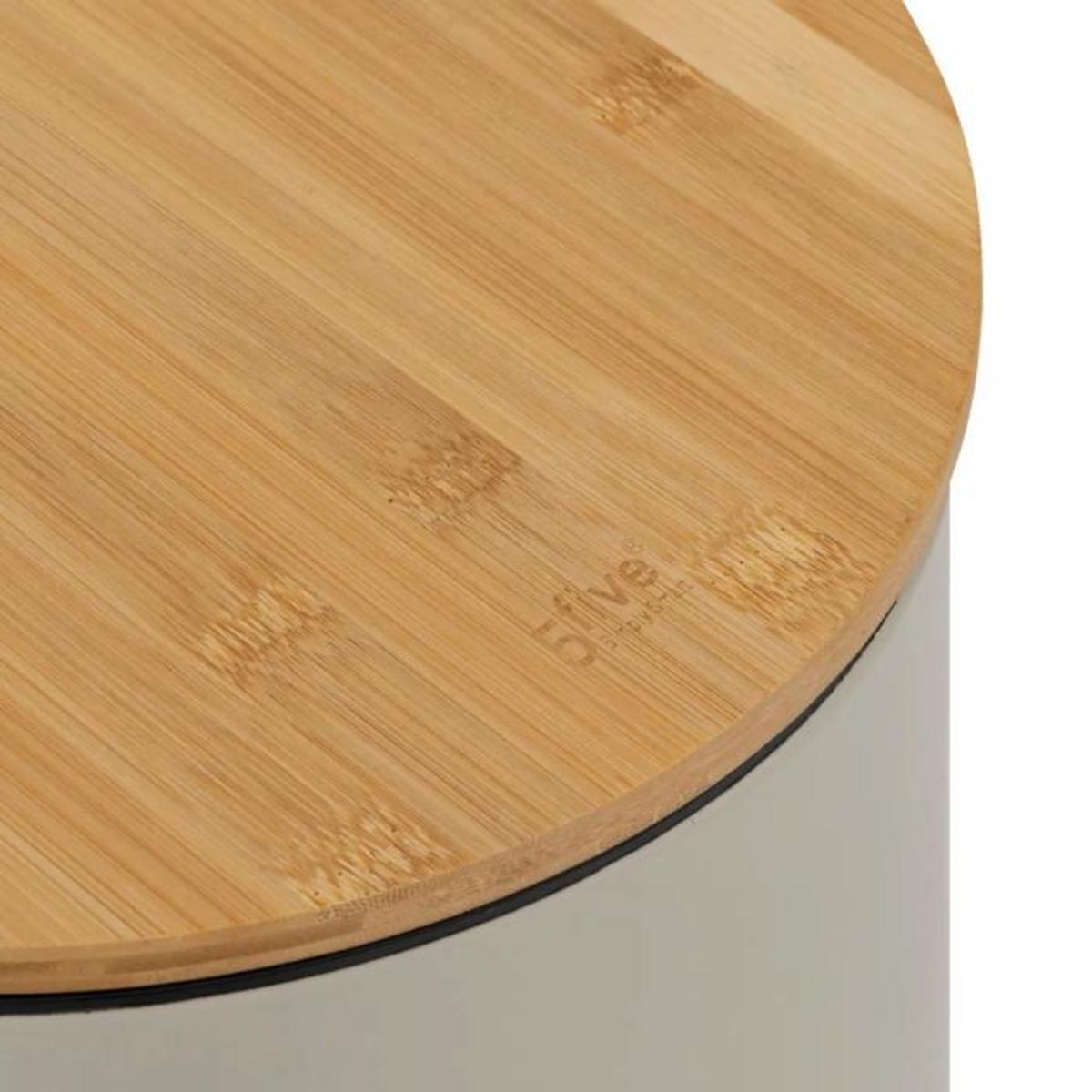 FIVE Poubelle en Métal & Bambou  Natureo  30L Beige Lin