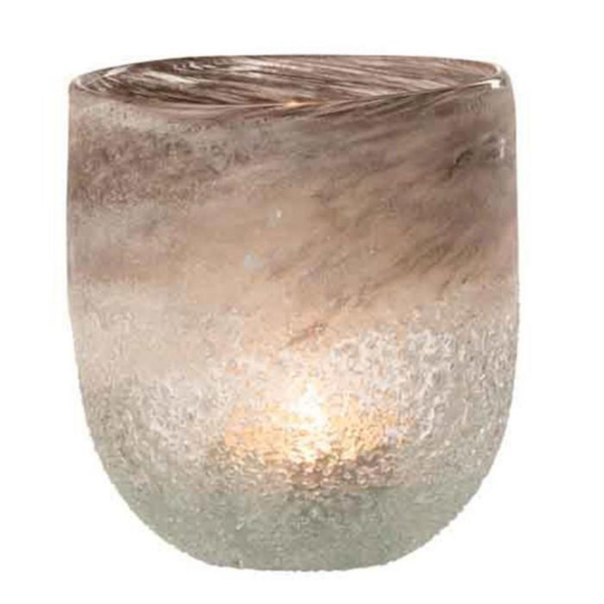 Paris Prix Photophore en Verre Design  Scavo  15cm Gris