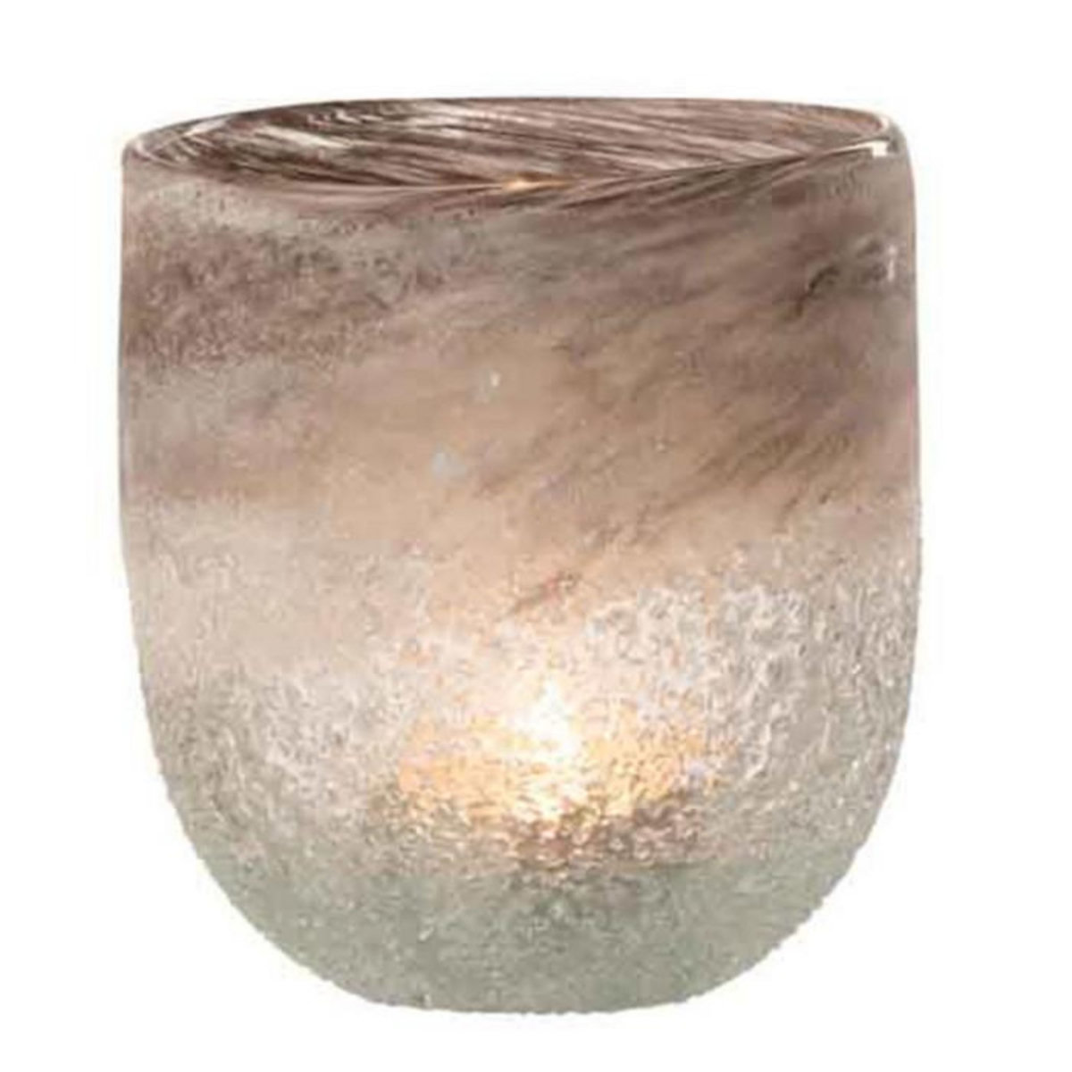 Paris Prix Photophore en Verre Design  Scavo  15cm Gris