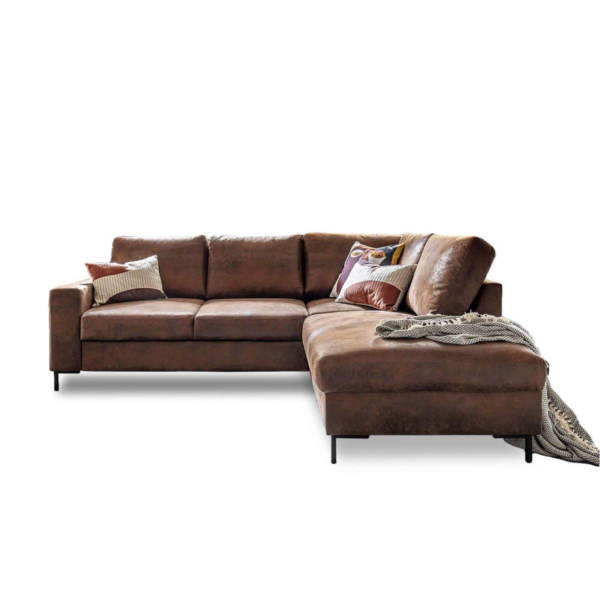 BEST MOBILIER Lilly - canapé d'angle droit - 5 places - convertible - en microfibre