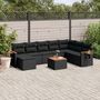 Voir la diapositive 1 : VIDAXL Salon de jardin 9 pcs avec coussins noir resine tressee