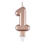 Voir la diapositive 1 : Paris Prix Bougie d'Anniversaire  Chiffre 1  7cm Rose Gold