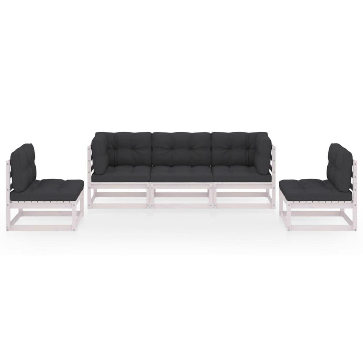 VIDAXL Salon de jardin 5 pcs avec coussins Bois de pin massif