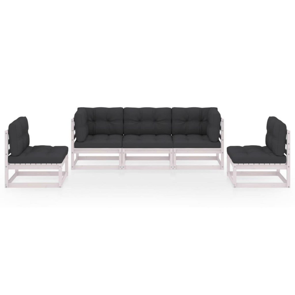 VIDAXL Salon de jardin 5 pcs avec coussins Bois de pin massif