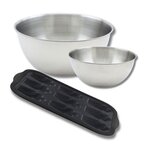 ZENKER Lot avec 1 Moule 9 madeleines en fibre de verre, 1 spatule Zenker et 2 bols à mixer en inox Fackelmann