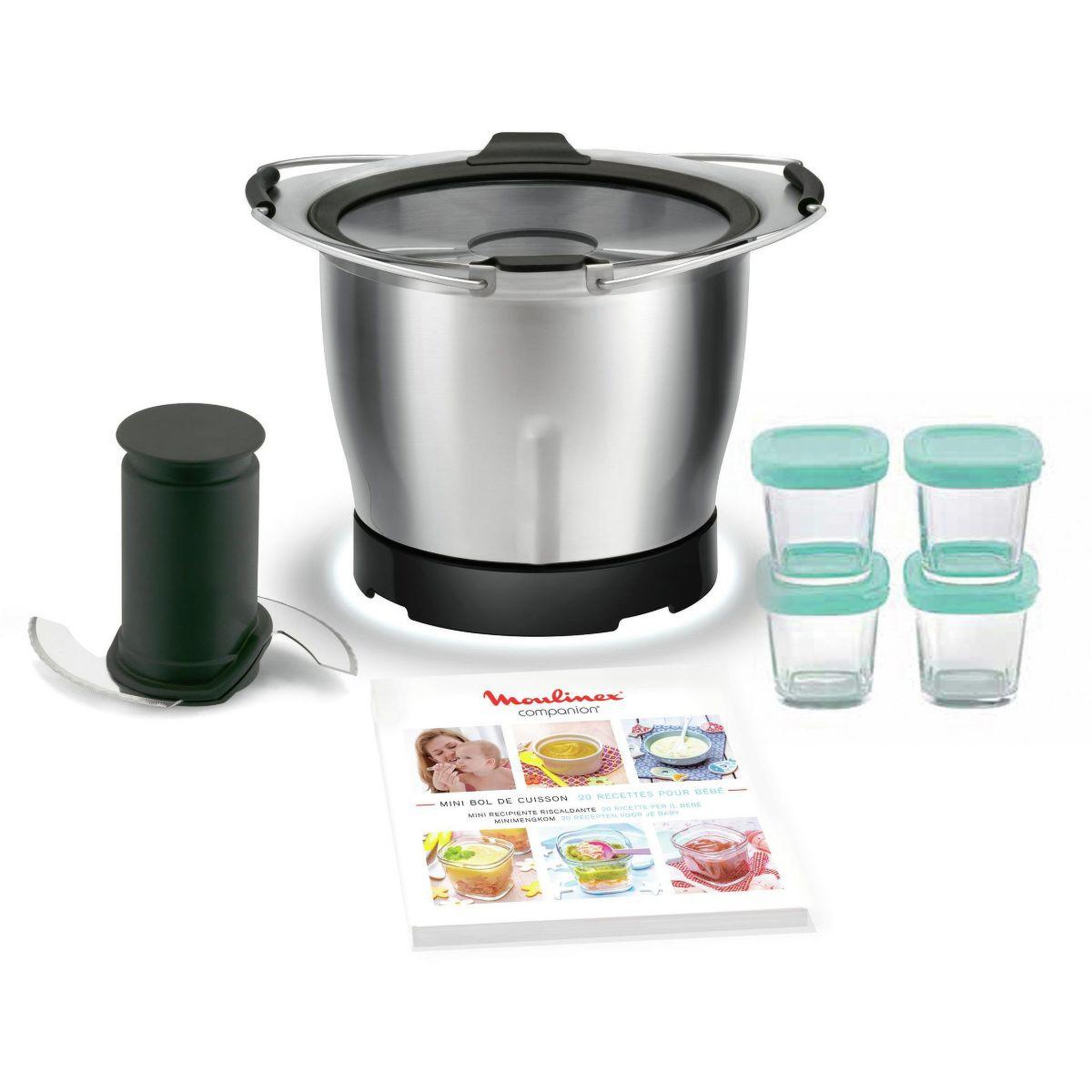 Voir la diapositive 1 : MOULINEX Mini cuve XF387E10 Mini-cuve COMPANION +4pots bébé