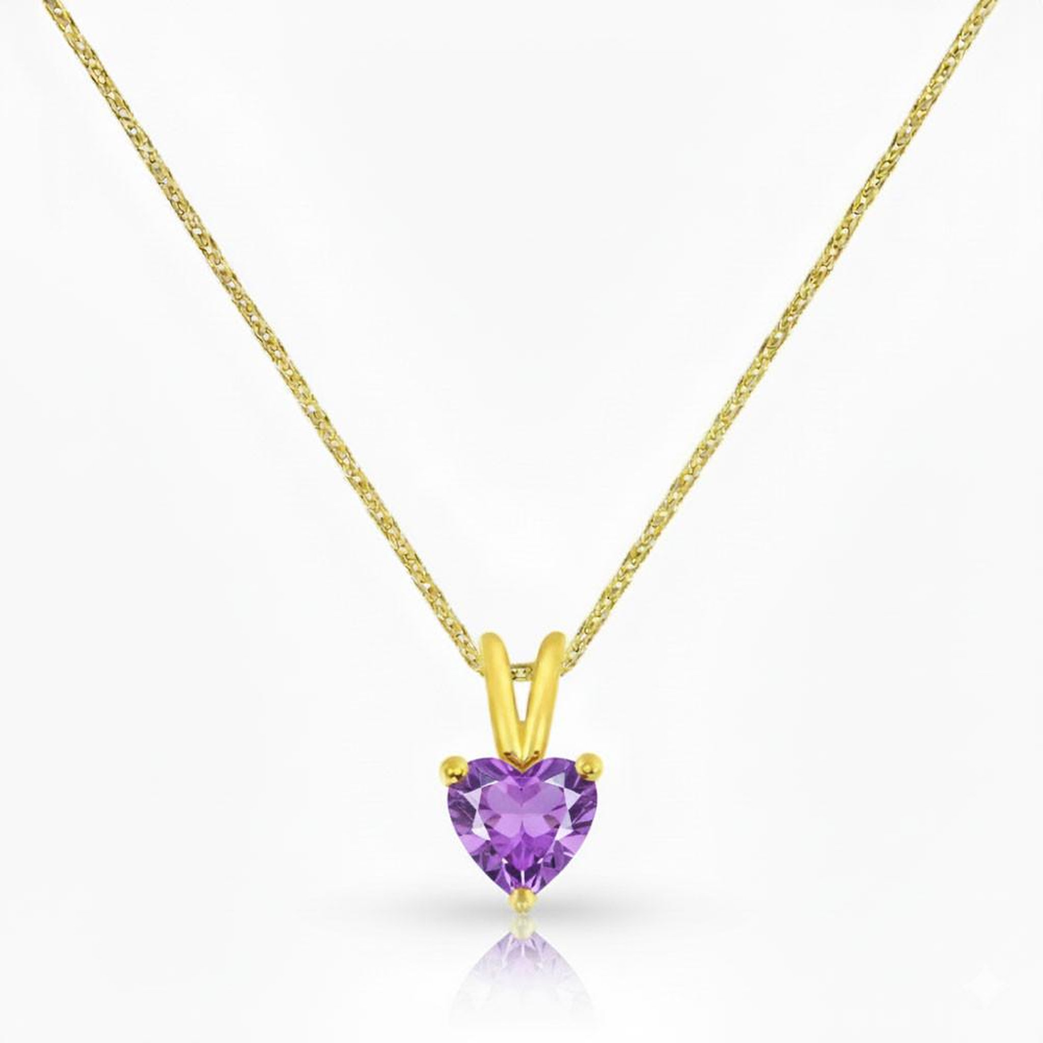 L'ATELIER D'AZUR Collier - Pendentif Or 18 Carats 750/000 Jaune Amétyhste Coeur - Femme