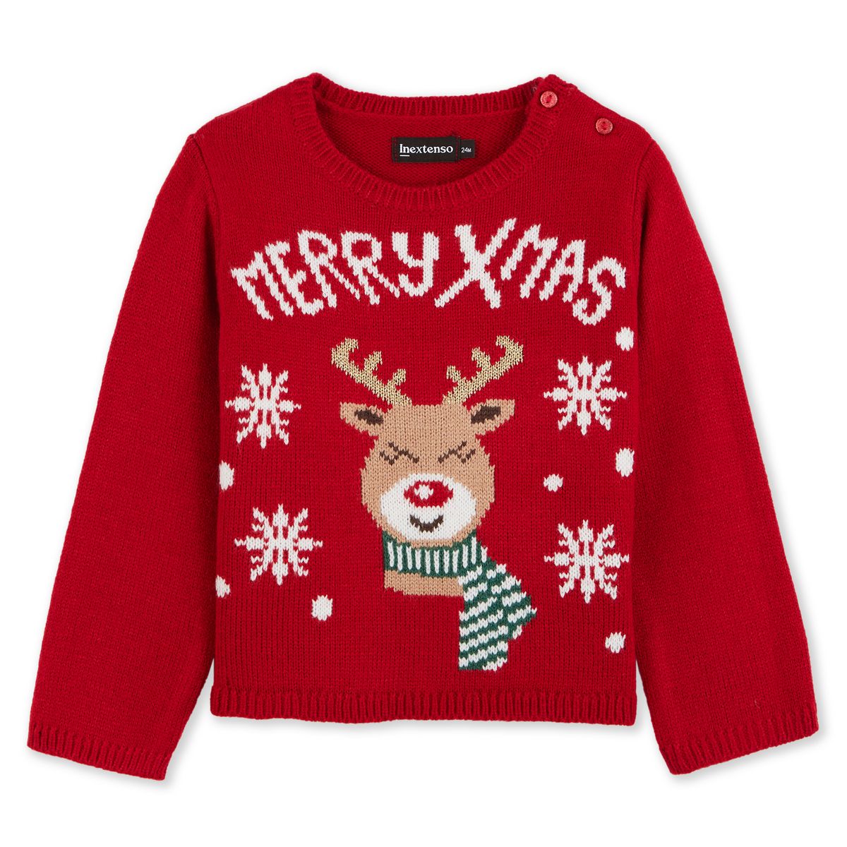 INEXTENSO Pull de noël renne rouge bébé fille 