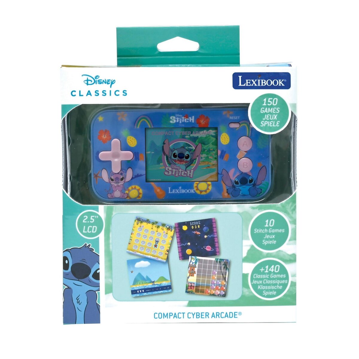 Lexibook Console de jeux portable couleur Stitch Cyber Arcade Pocket