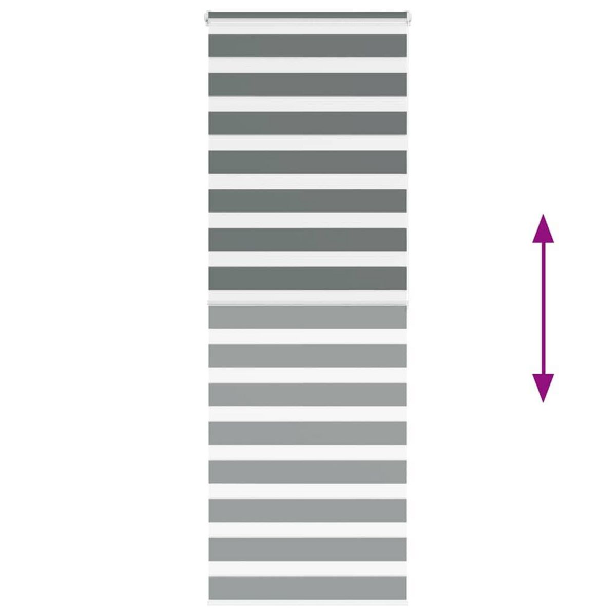 VIDAXL Store zebre gris fonce largeur du tissu 70,9 cm polyester