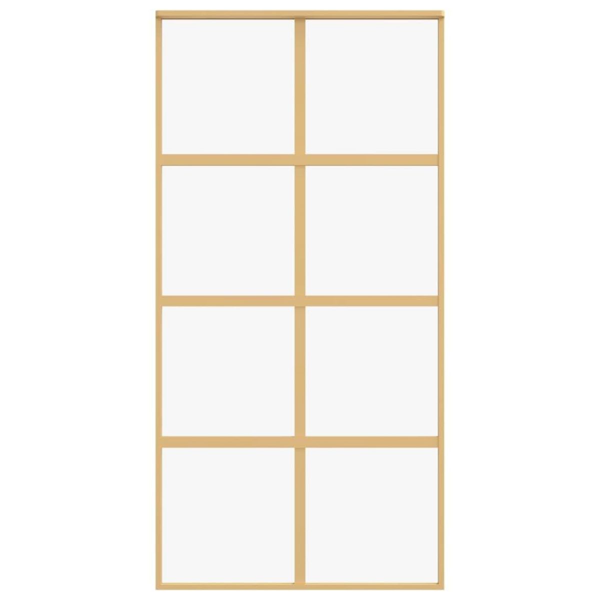 VIDAXL Porte coulissante dore 102,5x205cm verre ESG clair et aluminium