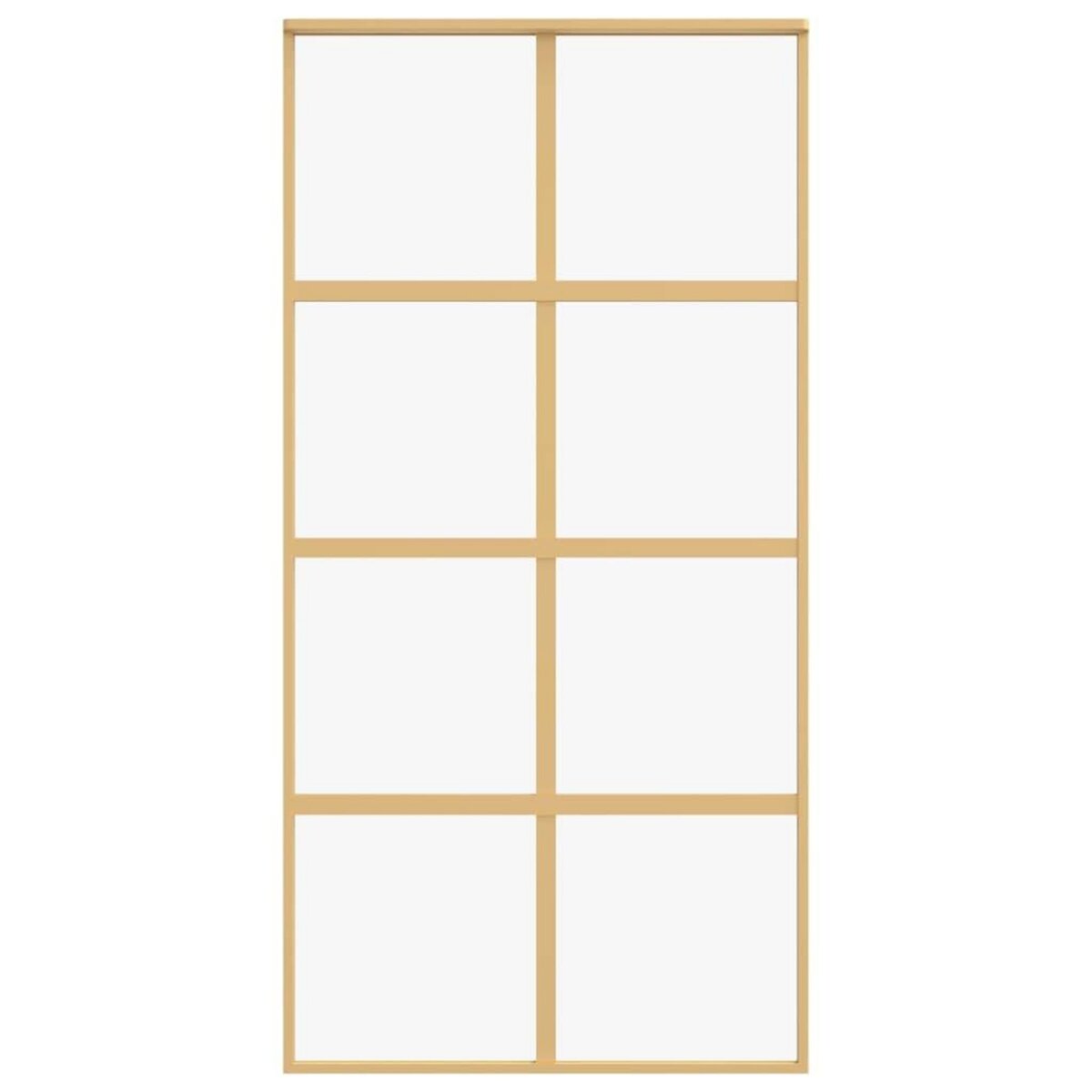 VIDAXL Porte coulissante dore 102,5x205cm verre ESG clair et aluminium