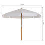 Voir la diapositive 3 : OUTSUNNY Parasol droit rond grande taille de jardin Ø 3,25 x 2,5H m bois de bambou polyester crème