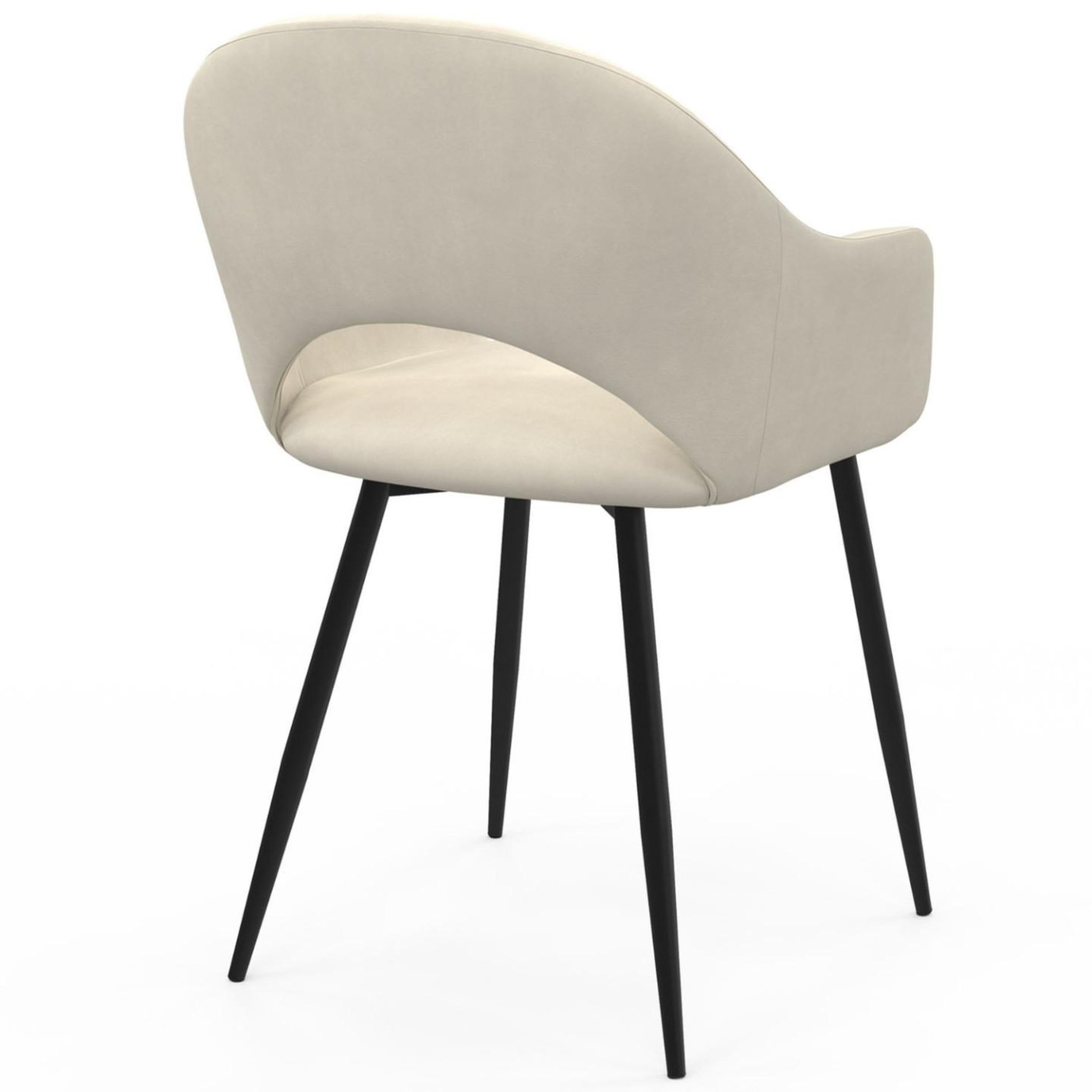 Voir la diapositive 4 : ID MARKET Lot de 2 chaises de salle à manger, fauteuils de table clara en velours crème
